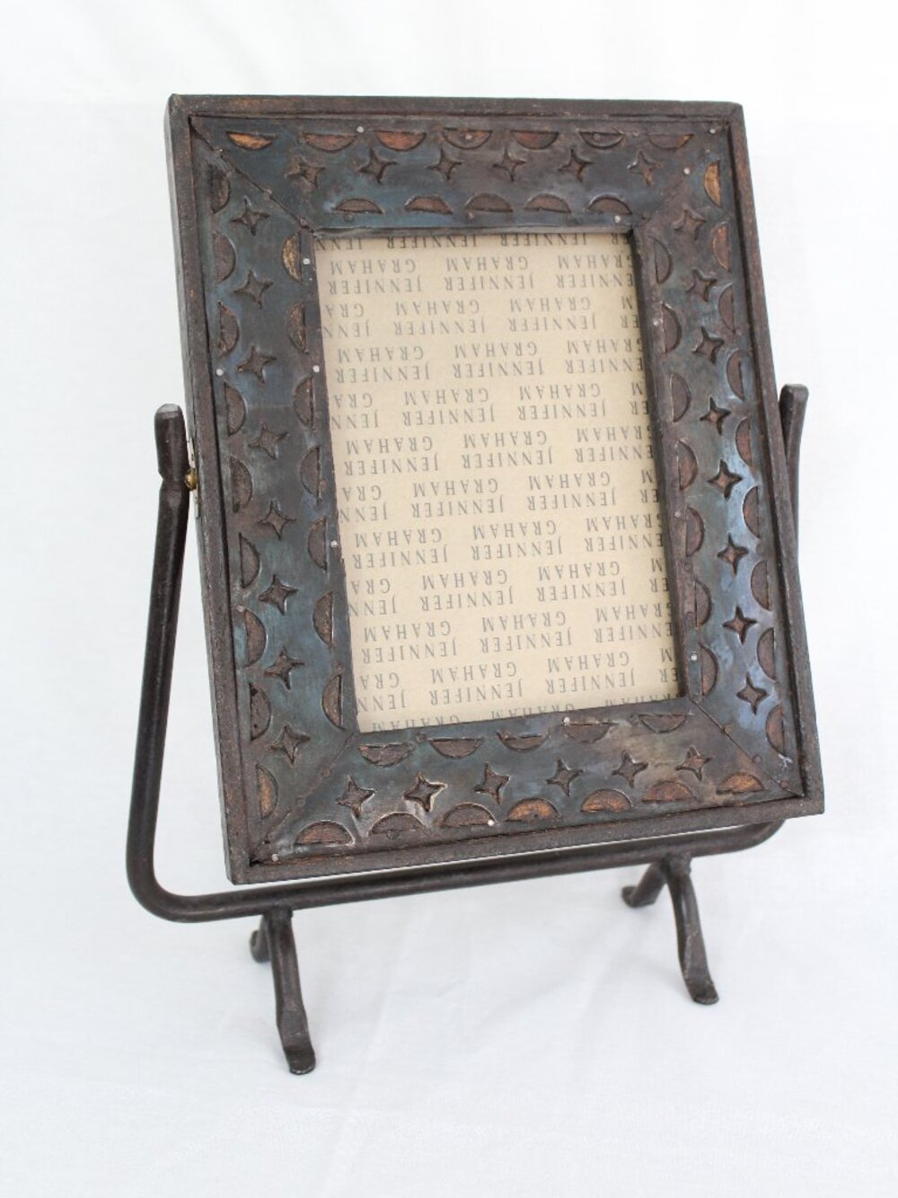Jennifer Graham Vintage Rustic Metal 5''x7'' Picture Frame with Easel Stand